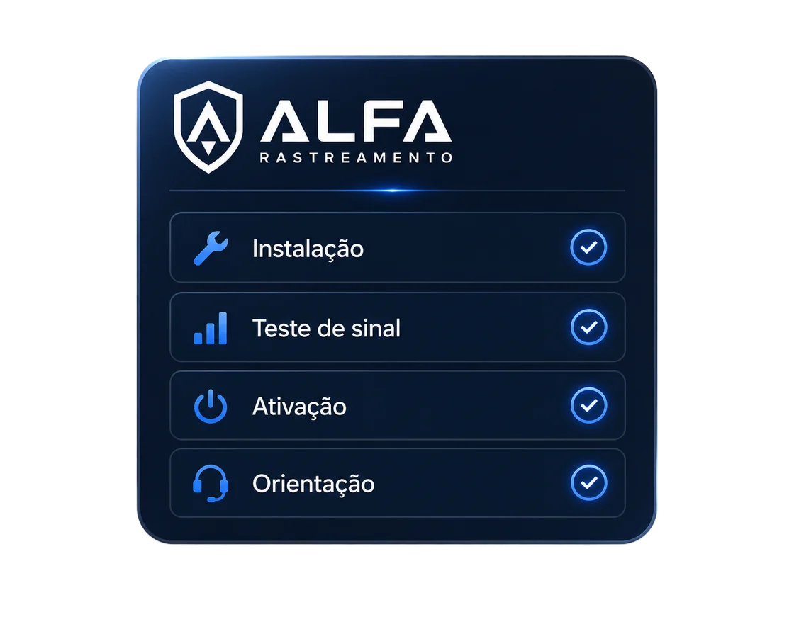 Checklist ALFA de instalacao, teste de sinal, ativacao e orientacao